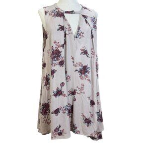 Free People Floral Print Tunic Dress Size S — Boho Sleeveless Swing Mini